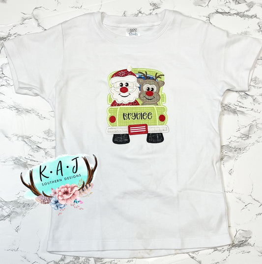 Christmas Truck Shirt | Santa & Rudolph Truck Shirt | Santa and Reindeer Truck | Truck Shirt | Christmas Trucks