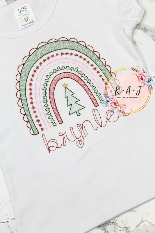Christmas Rainbow Shirt | Christmas Rainbow | Rainbow Christmas Shirt | Christmas Tree Shirt | Santa Pictures | Red, Green, & Pink Christmas
