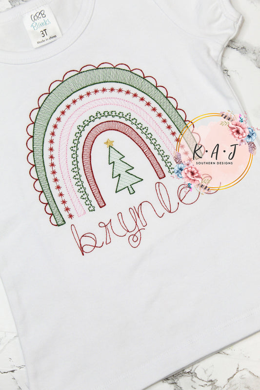 Christmas Rainbow Shirt | Christmas Rainbow | Rainbow Christmas Shirt | Christmas Tree Shirt | Santa Pictures | Red, Green, & Pink Christmas