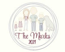 Load image into Gallery viewer, 2021 Family Sketch Embroidery Ornaments
