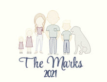 Load image into Gallery viewer, 2021 Family Sketch Embroidery Ornaments
