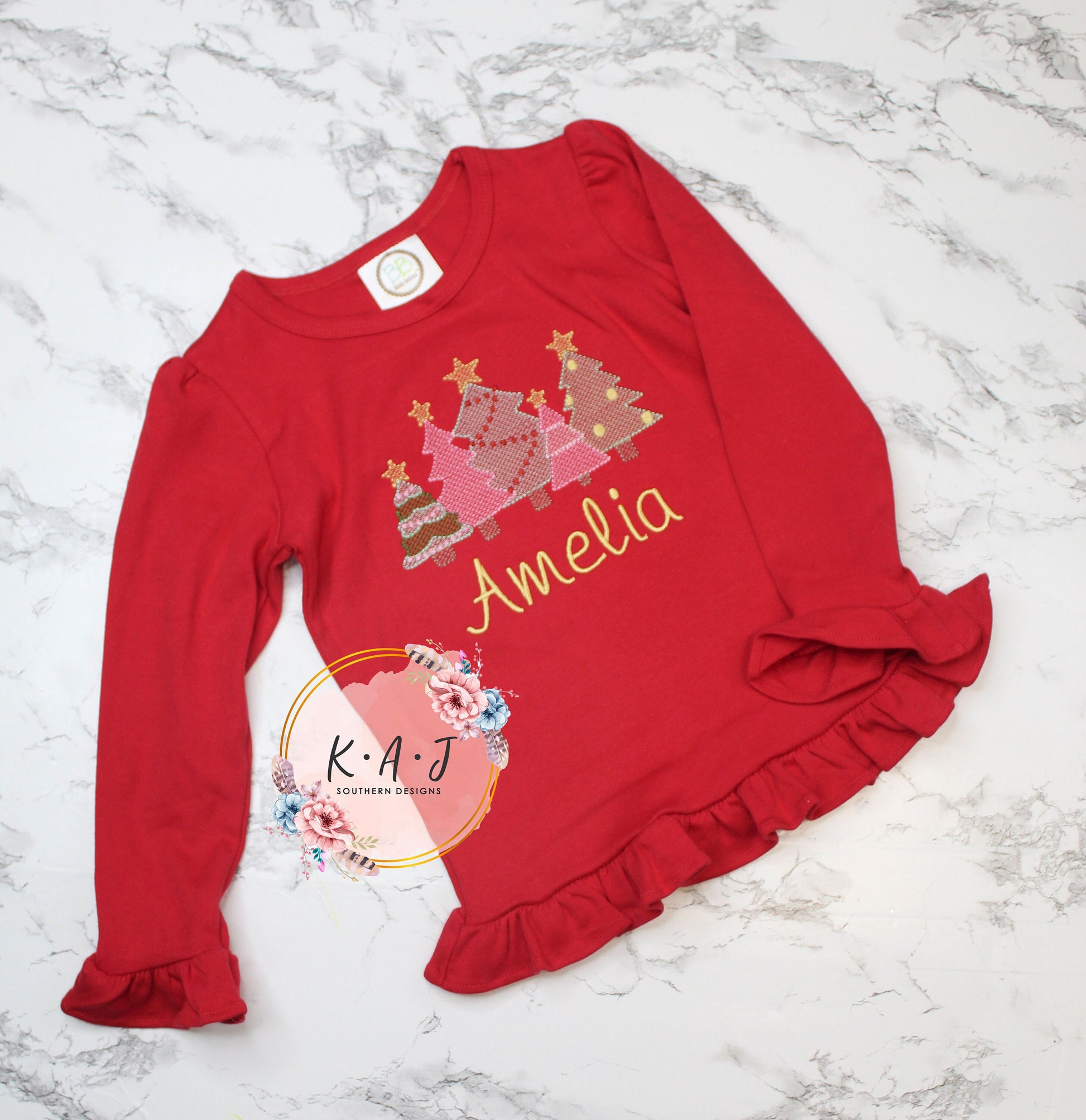 Christmas Tree Shirt | Girly Christmas Shirt | Christmas Tree Shirt | Santa Pictures | Colorful Tree Christmas