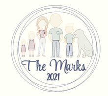 Load image into Gallery viewer, 2021 Family Sketch Embroidery Ornaments
