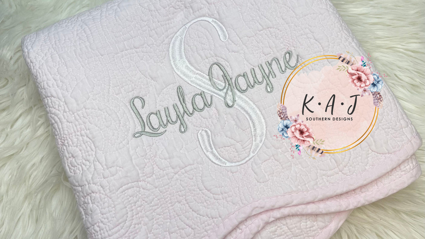Heirloom Baby Quilt | Baby Blanket | Monogrammed Baby Blanket | Heirloom Quilt | Baby Quilt | Heirloom Blanket | Monogrammed Baby Quilt