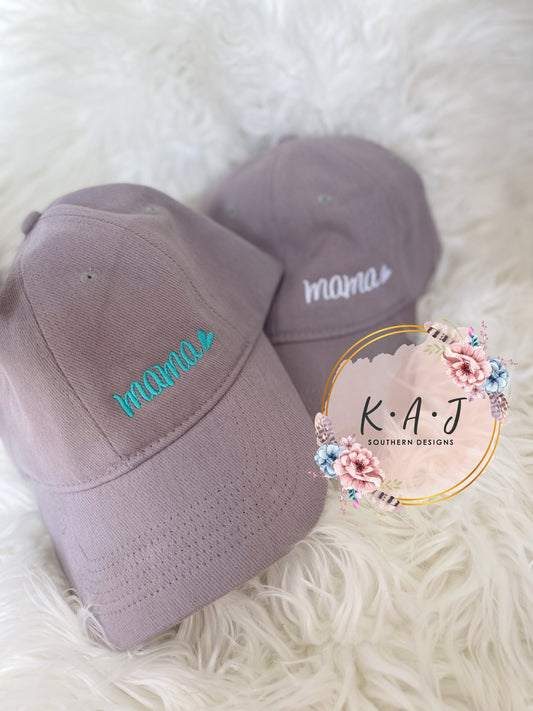 MAMA Heart Baseball Cap,MAMA heart baseball Hat,Gray MAMA Hat,Grey hat with mama,mama monogrammed hat,monogrammed mama hat, monogrammed mama