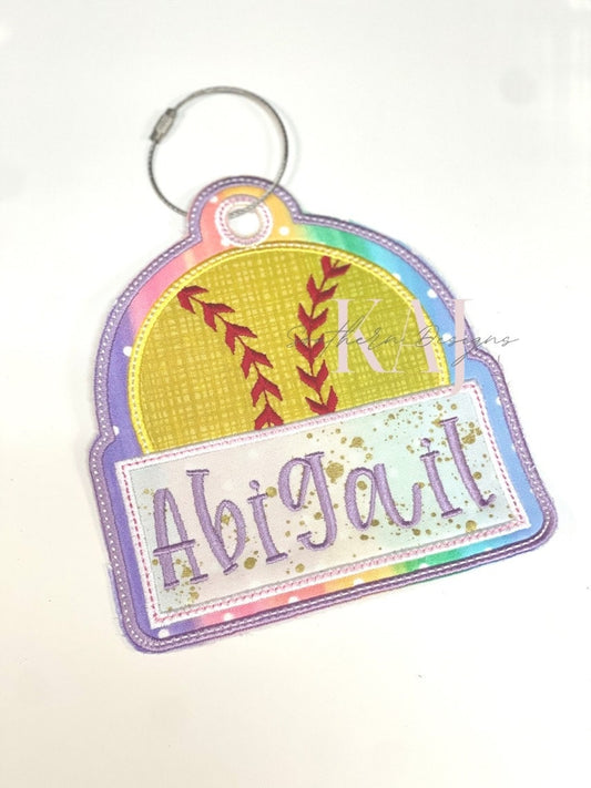 Softball Bag Tag,Custom Bag Tag,Name Tag,Softball Tag,Softball Name Tag, Softball Name,Girla Bag Tag,Girls Name Tag