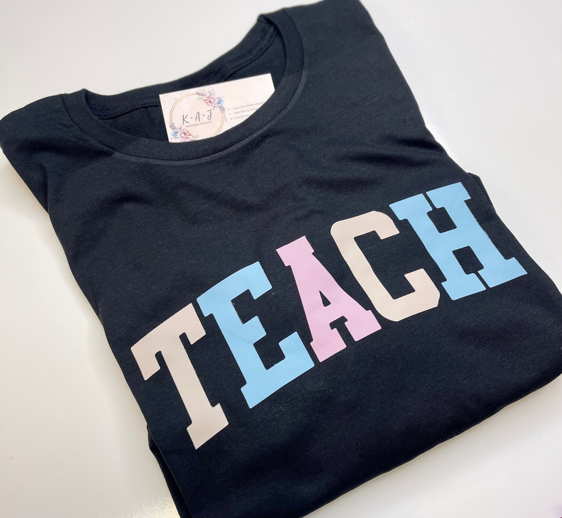 Teach T-shirt,Pastel Teach Shirt,Pastel Teacher Shirt,Pastel Varsity Letter Teach Tee,Teacher Shirt,Pastel Teacher Shirt