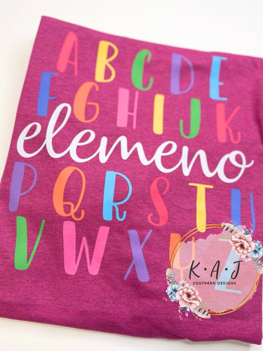 ABCDEFG Teacher Shirt,Elemeno Teacher Shirt,Alphabet Shirt,Alaphabet Teacher Shirt, Elemeno, Alpha Tee,A B C D E F G