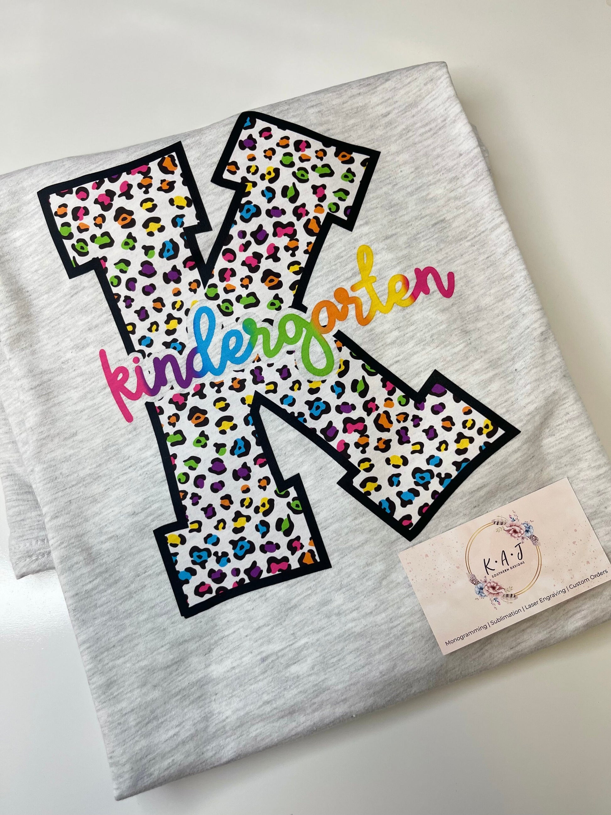 Kindergarten Leopard Rainbow Teacher Shirt,Kindergarten Teacher Shirt,Leopard Teacher Shirt, Kinder Crew Tees,Teacher Match Shirts