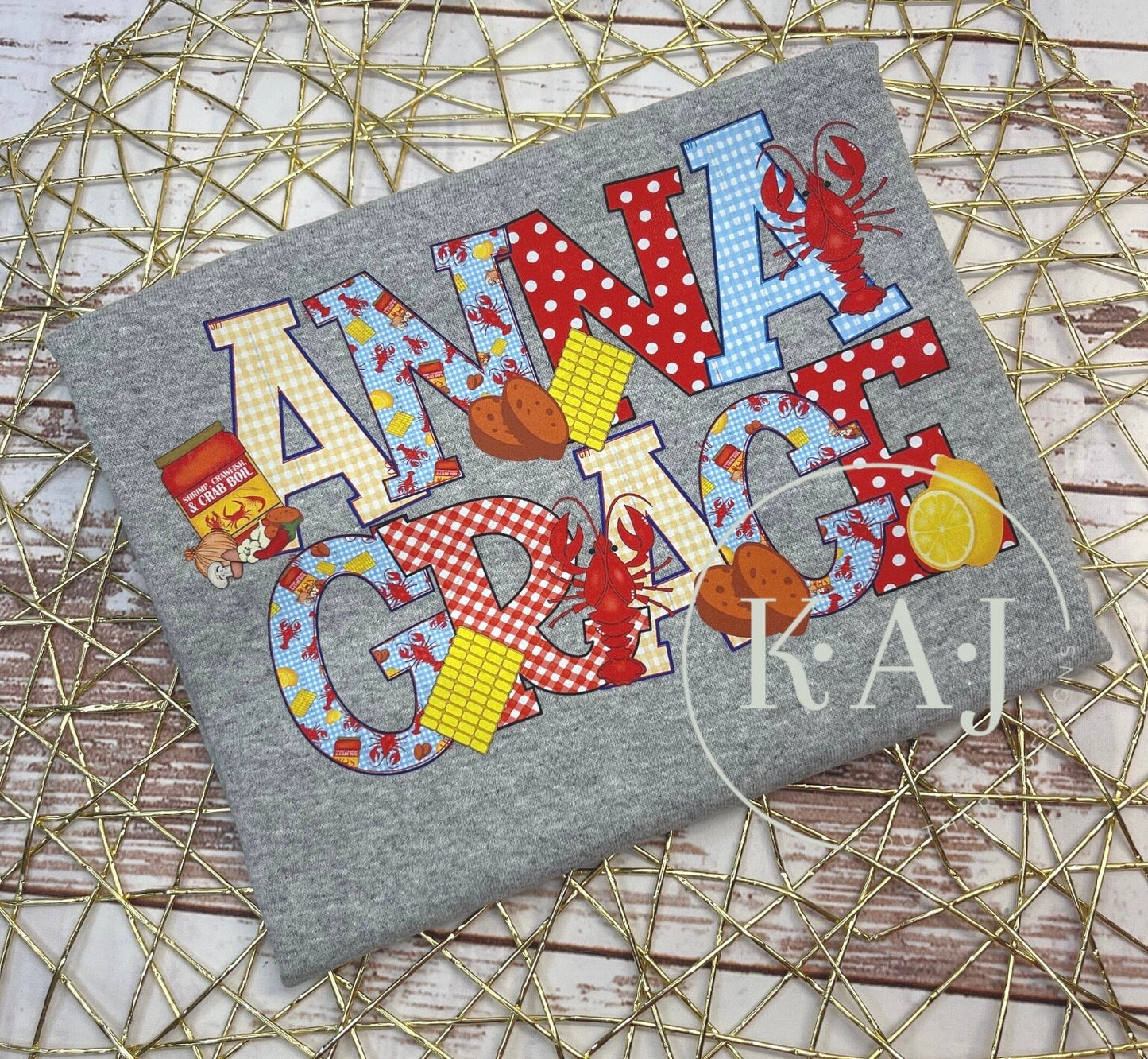 Kids Crawfish Name Tee, Crawfish Time, Kids Crawfish Shirts, Crawfish Name Shirt, Crawfish Season