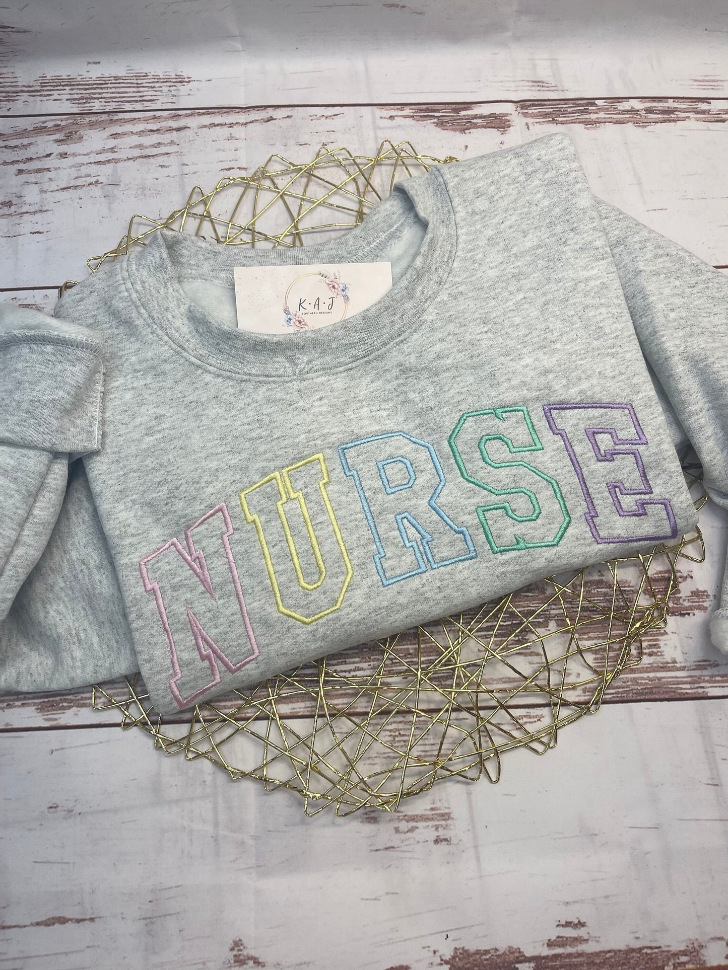 NURSE Sweatshirt, Nurse Crew Neck, Pastel Nurse Sweatshirt, Pastel Color Sweatshirt, Occupation Sweatshirt