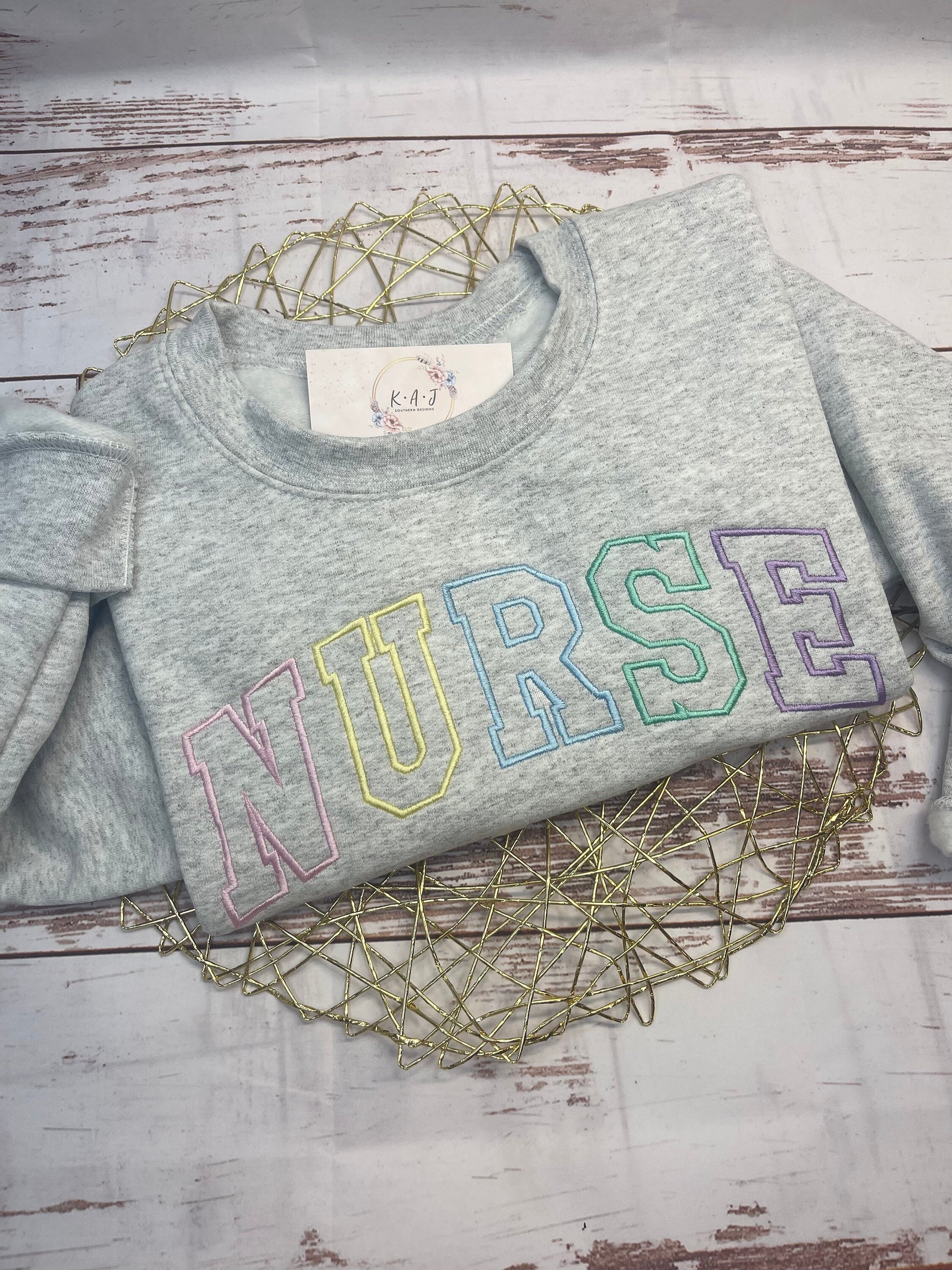 NURSE Sweatshirt, Nurse Crew Neck, Pastel Nurse Sweatshirt, Pastel Color Sweatshirt, Occupation Sweatshirt