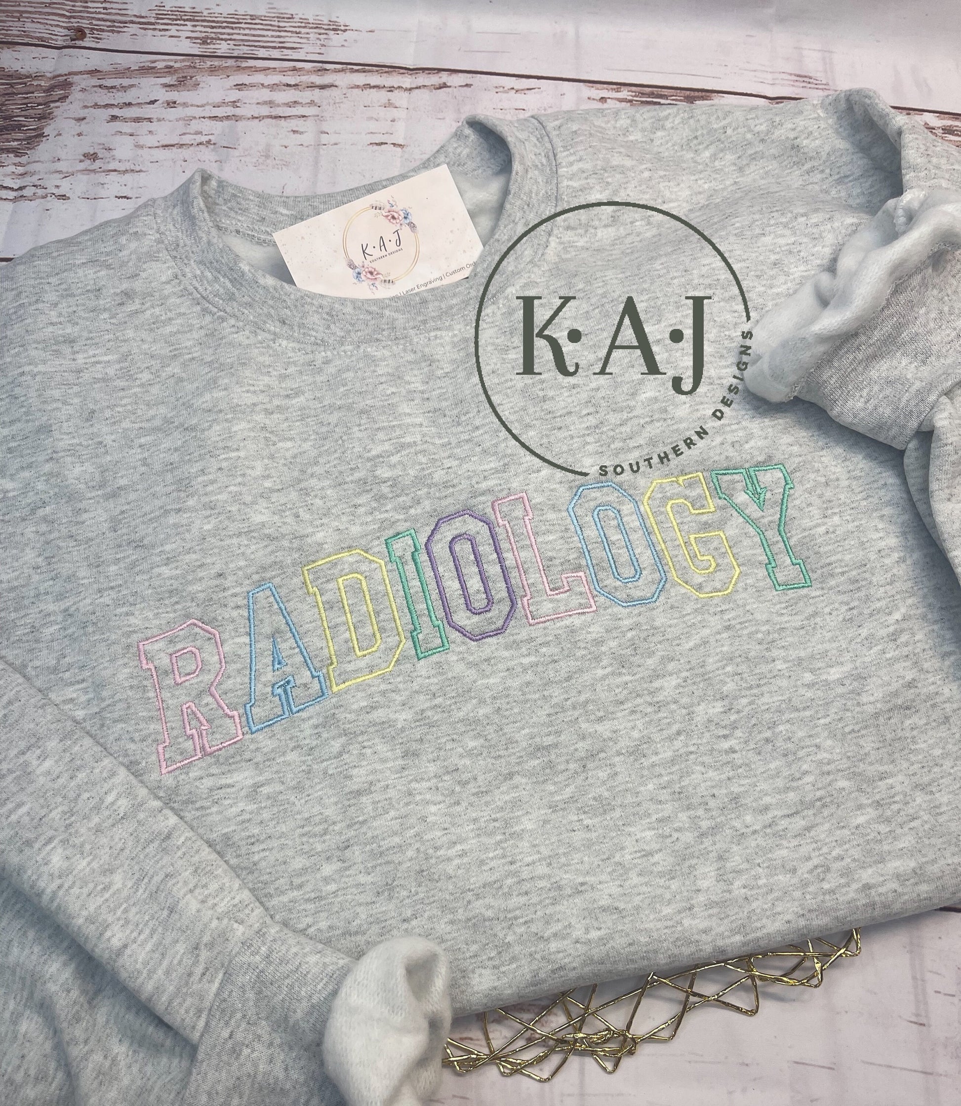 Radiology Sweatshirt, Radiology Crew Neck, Pastel Radiology Sweatshirt, Pastel Color Sweatshirt, Occupation Sweatshirt, Varsity letters
