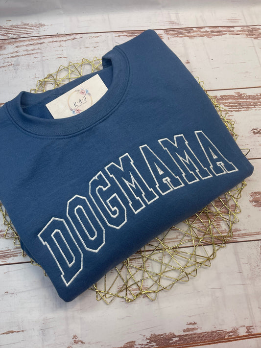 Dog MAMA Sweatshirt, DOGMAMA Crew Neck, Pastel Dog Mama Sweatshirt,Dog Mom Sweatshirt, Varsity letters,Dog MAMA, Dog Mom