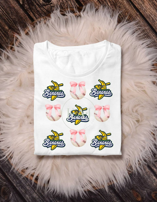 Girly Banana Ball Tshirt,Savannah Baseball Tee,Savannah Bananas Coquette Shirt,Baseball Coquette,Banana Ball,Savannah Banana Shirts
