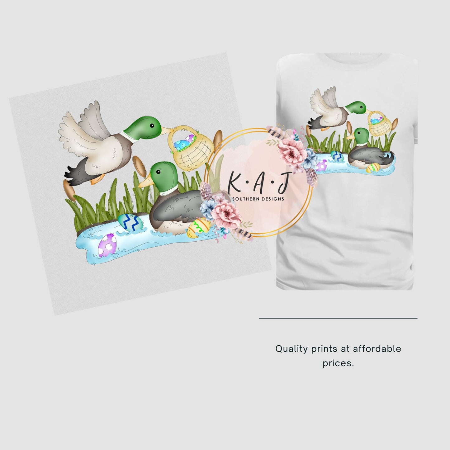 Easter Duck DTF print,Ready to Press DTF,Boys Easter Design,Southern Boys Easter DTF,Duck and Easter Egg Prints