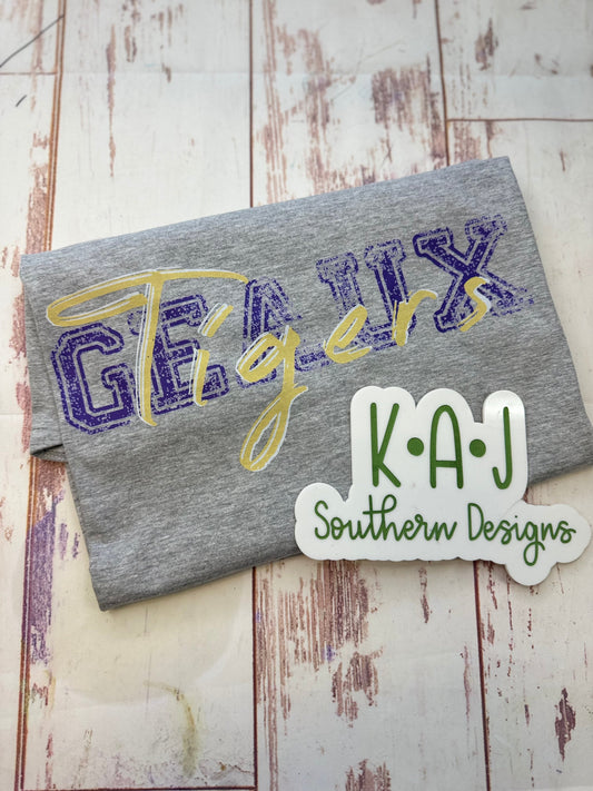 Geaux Tigers Tshirt,Gray LSU Tigers Tee, LSU TeeShirt,Tiger Game Day, Purple and Gold,Unisex LSU Shirt,Geaux Tigers,Geaux Tigers Shirt