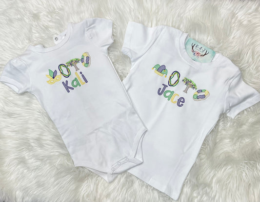 Mardi Gras Parade Route Onesie