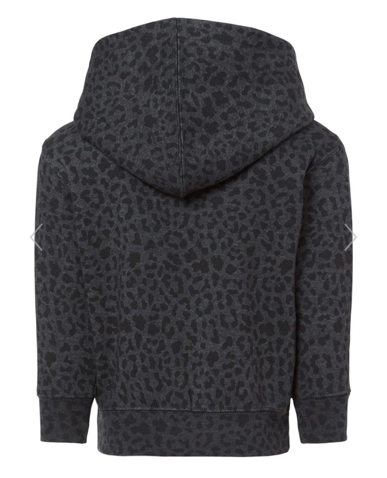 Toddler Girl Fluffy Monogrammed Black Leopard Hoodie