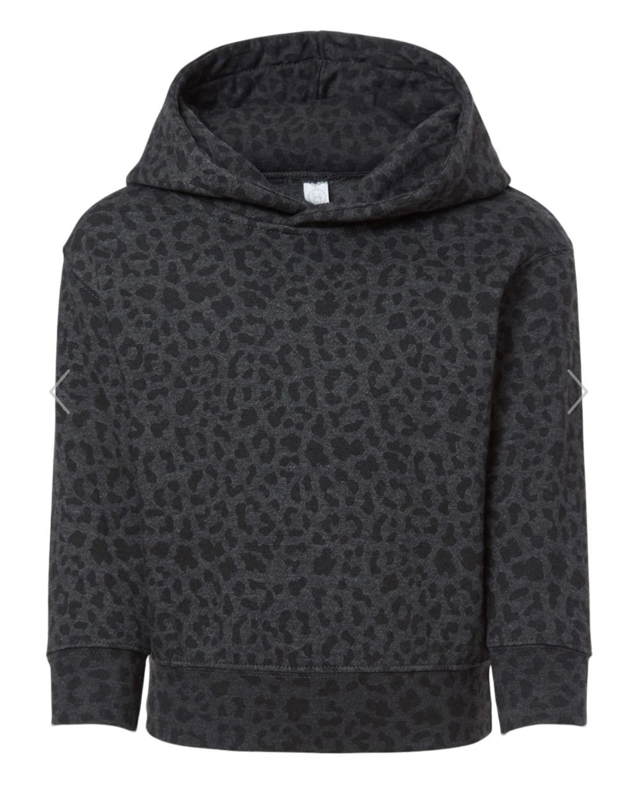 Toddler Girl Fluffy Monogrammed Black Leopard Hoodie