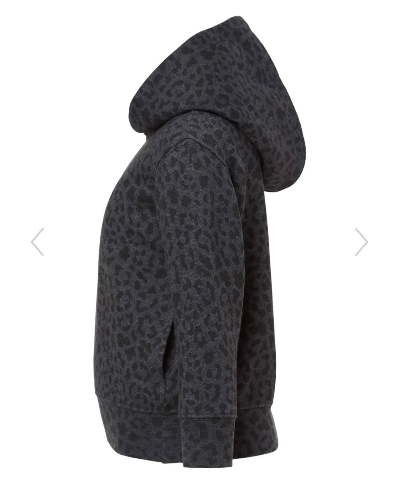 Toddler Girl Fluffy Monogrammed Black Leopard Hoodie