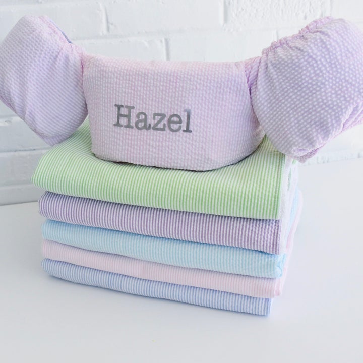 Monogrammed Seersucker Puddle Jumper Covers
